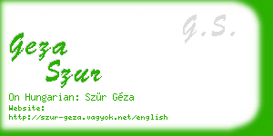 geza szur business card