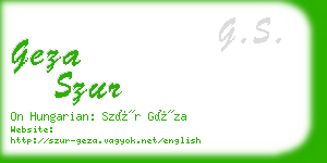 geza szur business card